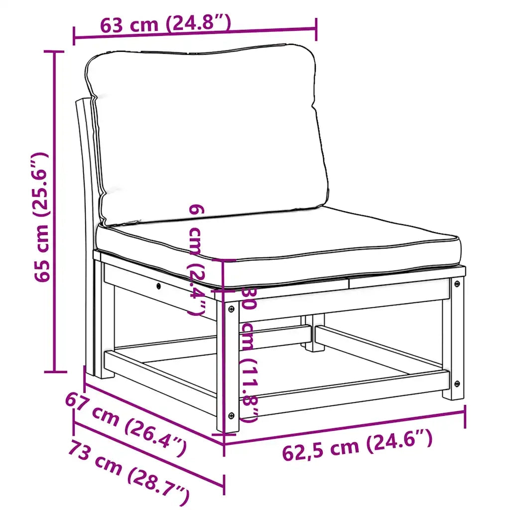 Divano da Giardino | Set Salotto da Giardino con Cuscini in Legno Massello Acacia