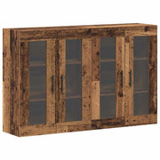 Set di 2 moderni mobili da parete funzionali 69,5 x 34 x 90 cm in legno ingegnerizzato finitura legno anticato 02_0056058