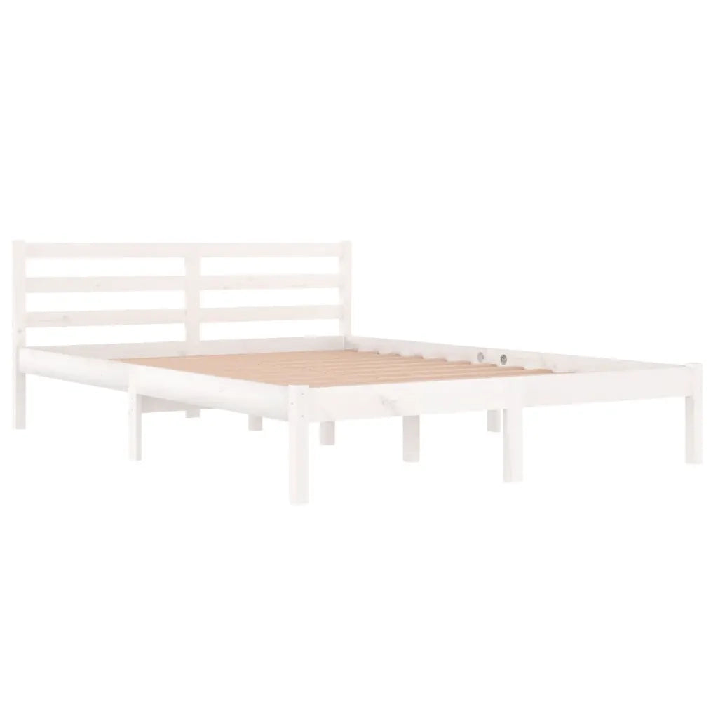 Giroletto-Struttura Letto in Legno Massello di Pino 140x200 cm Bianco