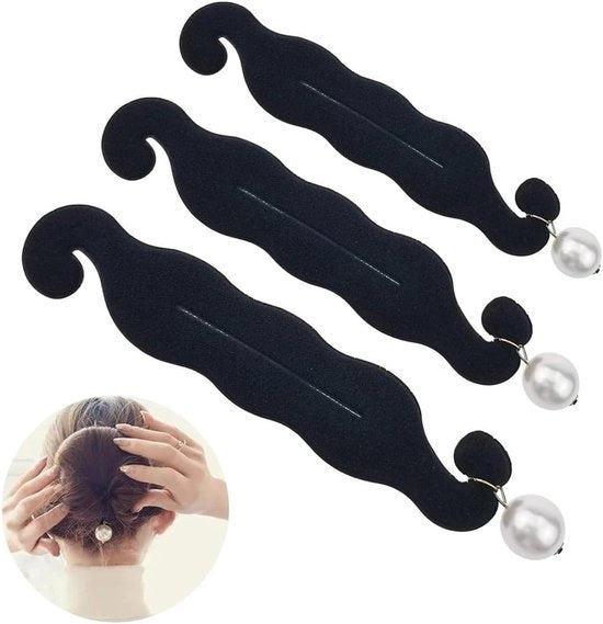 Set di stile per capelli per ragazze e donne - Accessori per capelli a forma di donut e per creare twist - Set di stile per capelli con clip a spugna - Modello: Allecto Plus