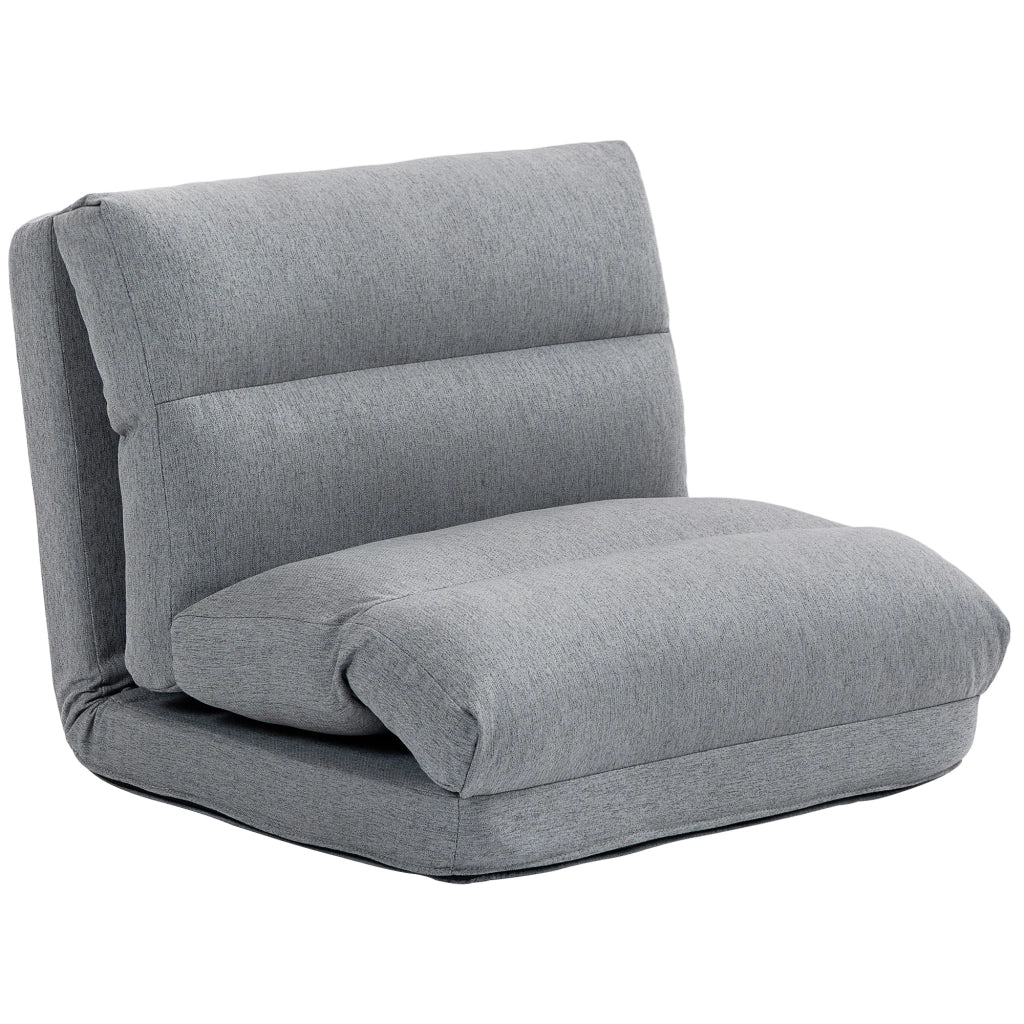 POLTRONA DA PAVIMENTO 6 posizioni 70x41x56 cm Grigio Poliestere