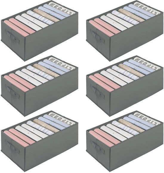 Organizzatore per armadio 6 pezzi, organizzatore di carico pieghevole, sistema di armadio per la conservazione di abiti, magliette, pantaloni, intimo