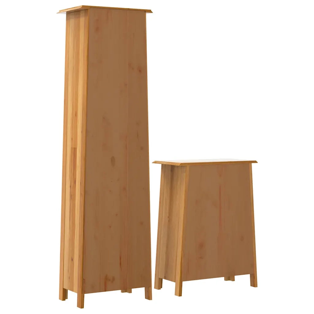 Set Mobili da Bagno 2 pz in Legno Massello di Pino 3223461