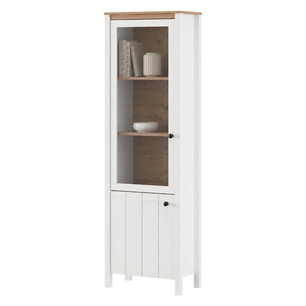 Mobile Espositore Doreno, Vetrina 4 Ripiani, 60x34x191h cm Bianco Opaco