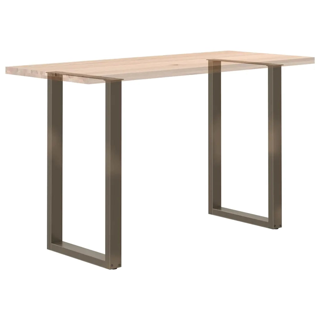 Gambe per tavolo da bar a forma di U 2 pz in acciaio naturale 60x(100-101) cm 4013239