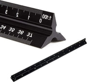 Righello di Misura in Alluminio da 30cm con Scala Trigonometrica - Ideale per Architetti e Ingegneri - 1:20 1:25 1:50 1:75 1:100 1:125