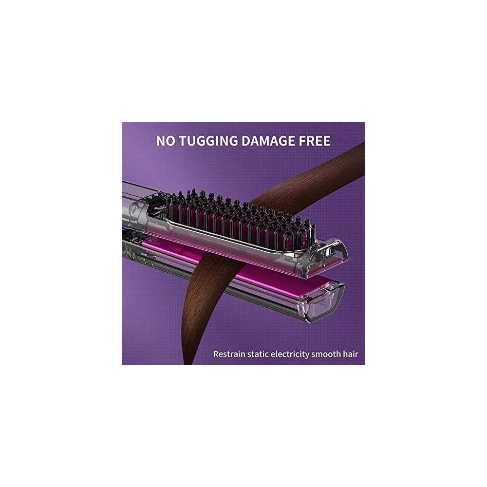 Trade Shop - Spazzola Lisciante 3 In 1 Per Fare Capelli Lisci E Mossi Piastra In Ceramica Ptc -