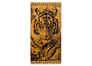 Telo Mare Jacquard Spugna Asciugamano Spiaggia Disegno Safari Tigre