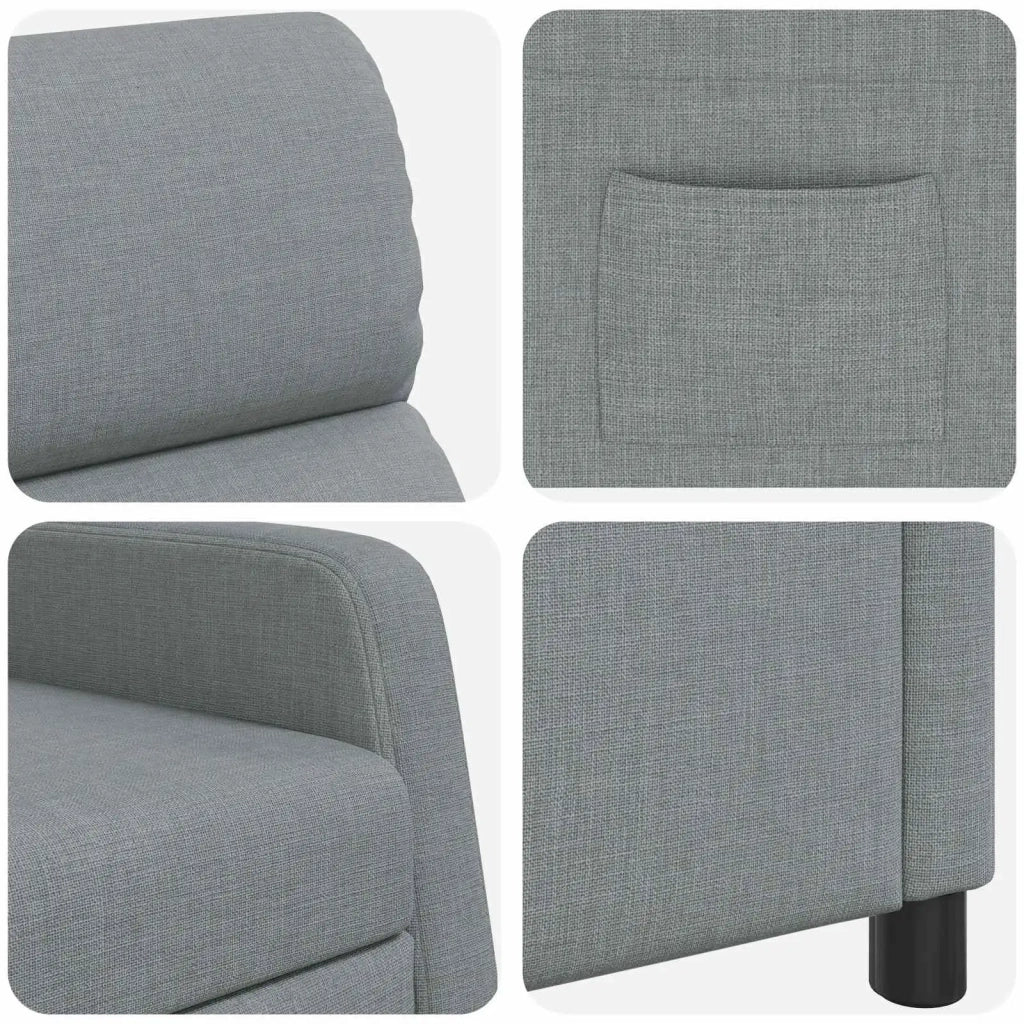Divano Sedia-Poltrona reclinabile Grigio Chiaro Tessuto 793015