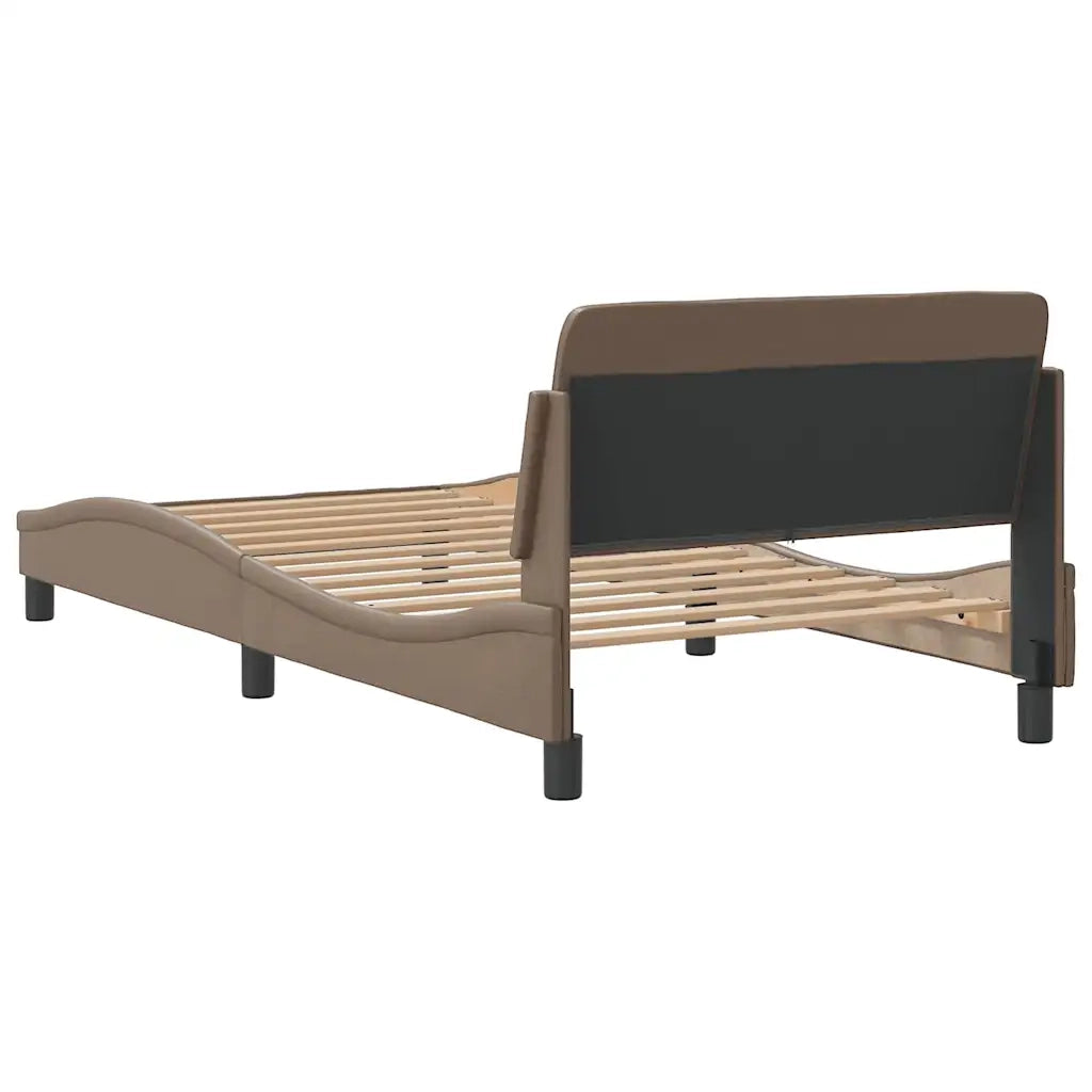Giroletto-Struttura Letto Dover Cappuccino 100x200 cm in Similpelle