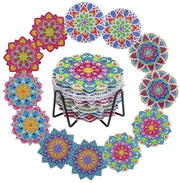 12 Sostegni per Diamond Painting con Standard Metallico | 12 Sostegni in Legno | Inclusi Diamanti e Strumenti | 29 Pezzi (Mandala 03)