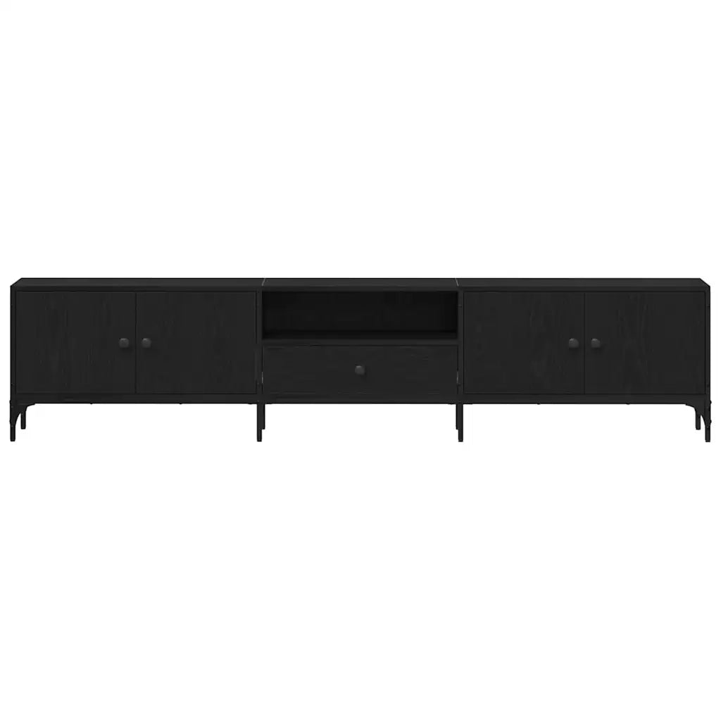 Mobile TV | Armadietto TV | Mobile Porta TV Rovere nero 200 x 25 x 44 cm Legno multistrato