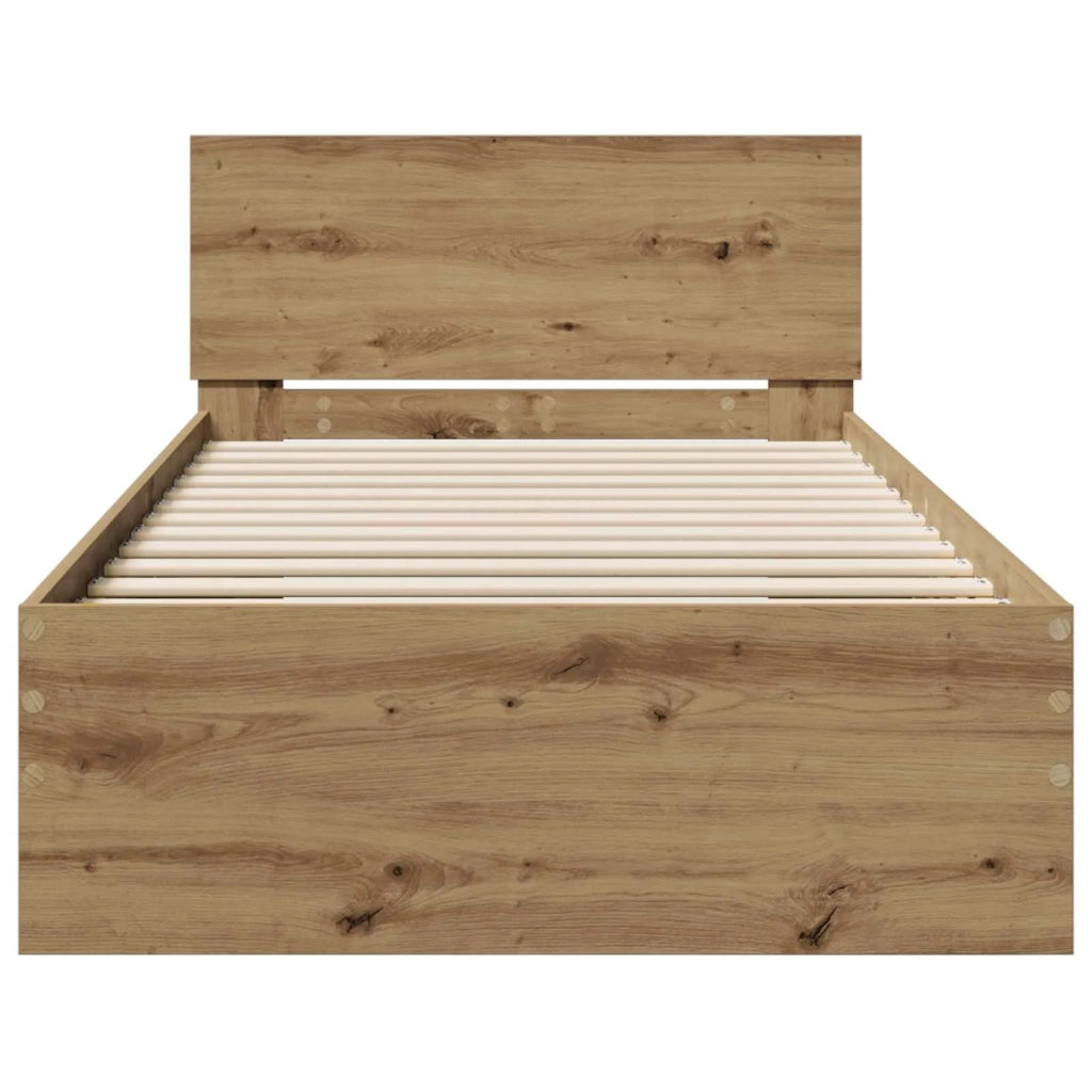 Struttura letto con testata Rovere Artigianale 80 x 200 cm