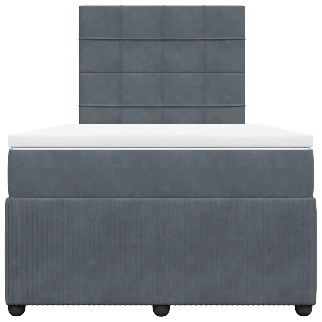 Giroletto a Molle con Materasso Grigio Scuro 120x200 cm Velluto 3292311