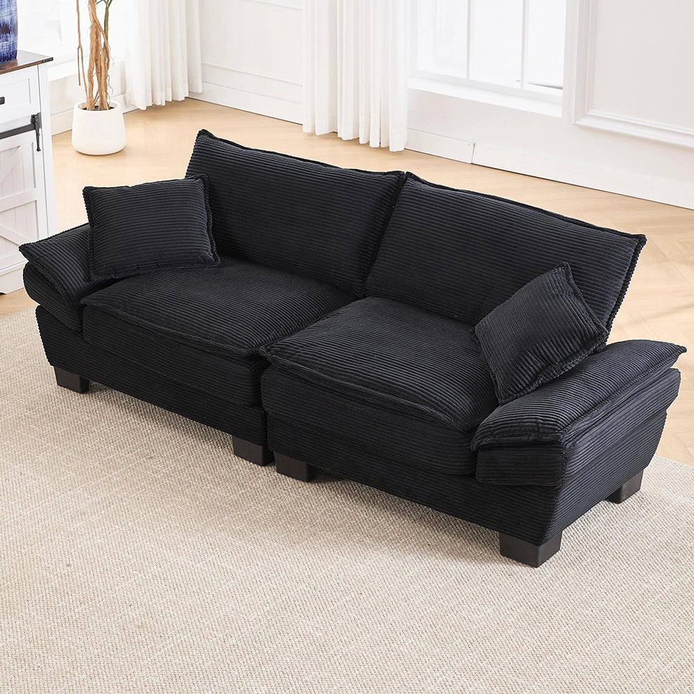 Divano letto doppio - Xylo - Con piumino, cuscino incluso, nero