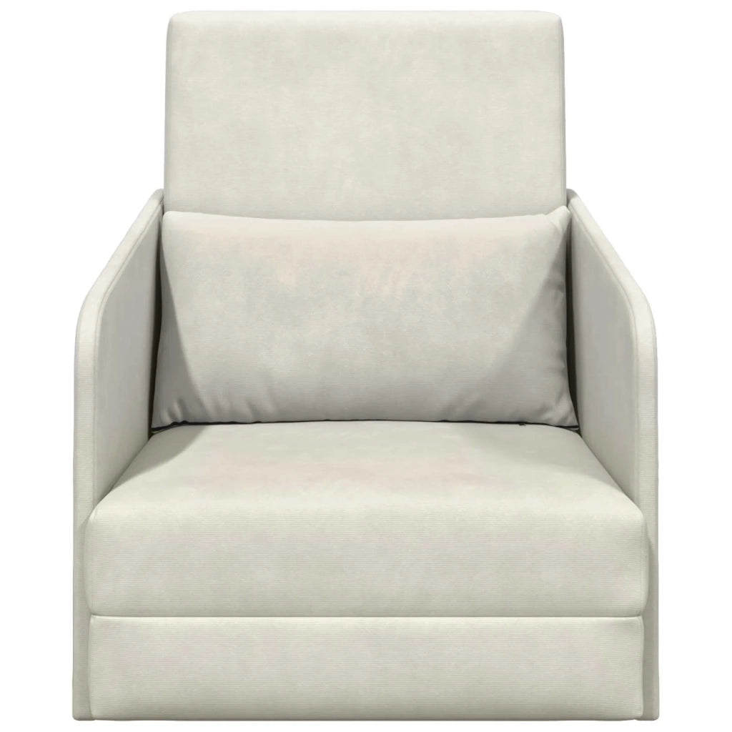 Divano letto Crema 65 x 80 x 83 cm Velluto 4106654