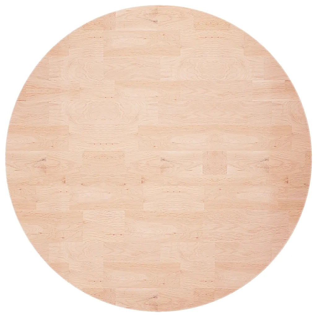Piano Tavolo Rotondo Ø80x1,5 cm Massello di Rovere Non Trattato 342898