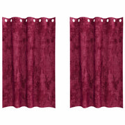 Tende in Velluto 2 pz Rosso Vino 175 x 140 cm Velluto