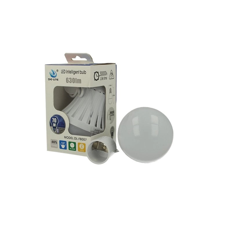 2 Lampade Led E27 A60 Emergenza 7W Ricaricabili Intelligenti Anti Blackout con Gancio
