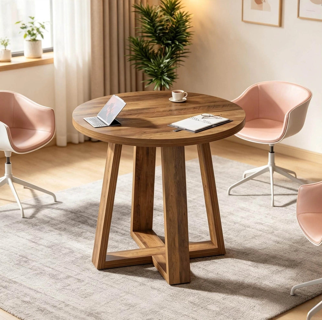 Tavolo rotondo marrone Ø 80 cm in MDF per 2-4 persone