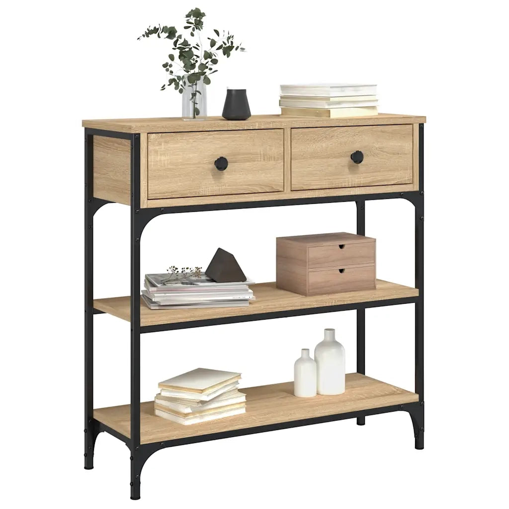 Tavolino Consolle-Tavolino da soggiorno-Tavolino da Salotto Rovere Sonoma 72,5x25x75cm Legno Multistrato