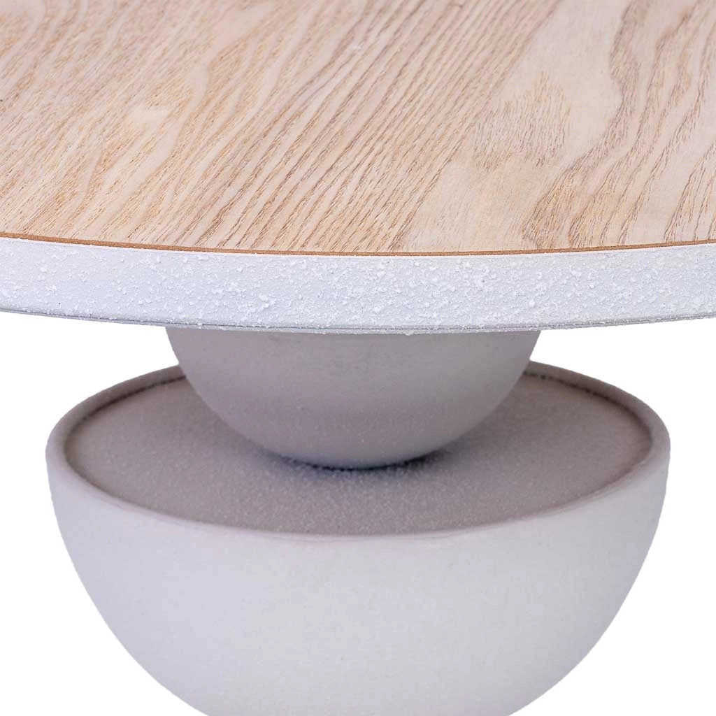 Tavolino in metallo e legno 46x46x49h cm bianco