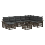 Set Divano da Giardino 9 pcs Grigio polyrattan