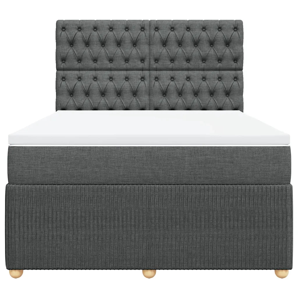 Giroletto a Molle con Materasso Grigio Scuro 160x200 cm Tessuto 3292115