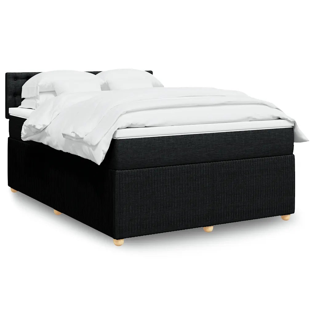 Giroletto a Molle con Materasso Nero 140x190 cm in Tessuto