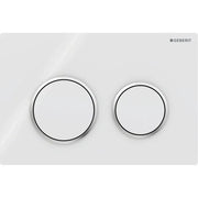 PLACCA DI COMANDO 2 TASTI OMEGA 20- Bianca - bordi tasti cromo GEBERIT
