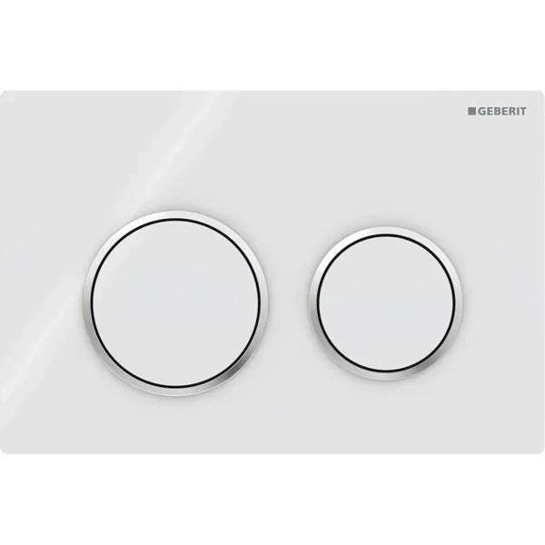 PLACCA DI COMANDO 2 TASTI OMEGA 20- Bianca - bordi tasti cromo GEBERIT