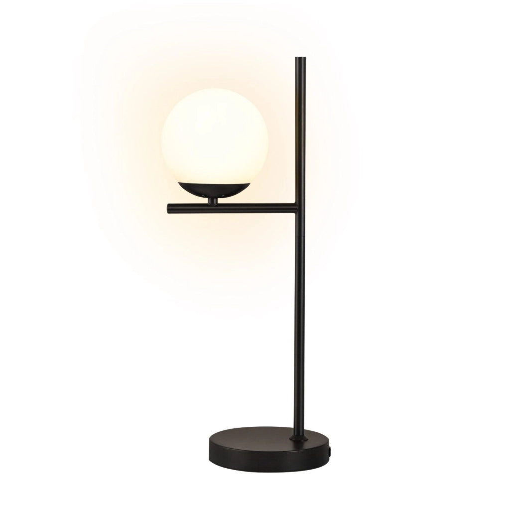 ZMH Lampada da tavolo vetro nero moderno E27 soggiorno per camera letto ufficio senza lampadina