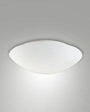Pandora LED Plafoniera Moderna in Metallo e Vetro Soffiato 36cm, 24W, 2950 lm, 3000K, Dimmerabile a Taglio di Fase, Colore Bianco - IP20 Classe 1
