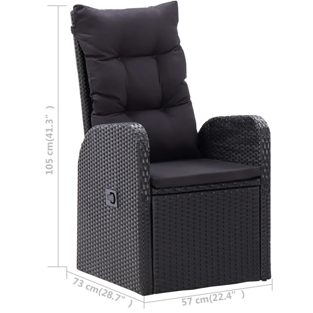 Set Mobili da Pranzo per Giardino 5 pz Nero cod mxl 41895
