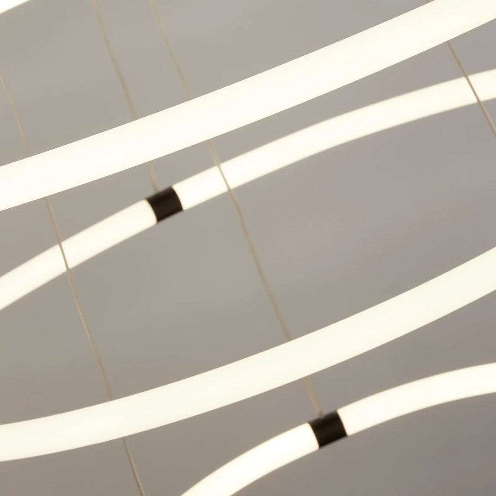 Lampadario Moderno Revolve Acciaio Bianco Policarbonato Nero Led 59,81W 3000K