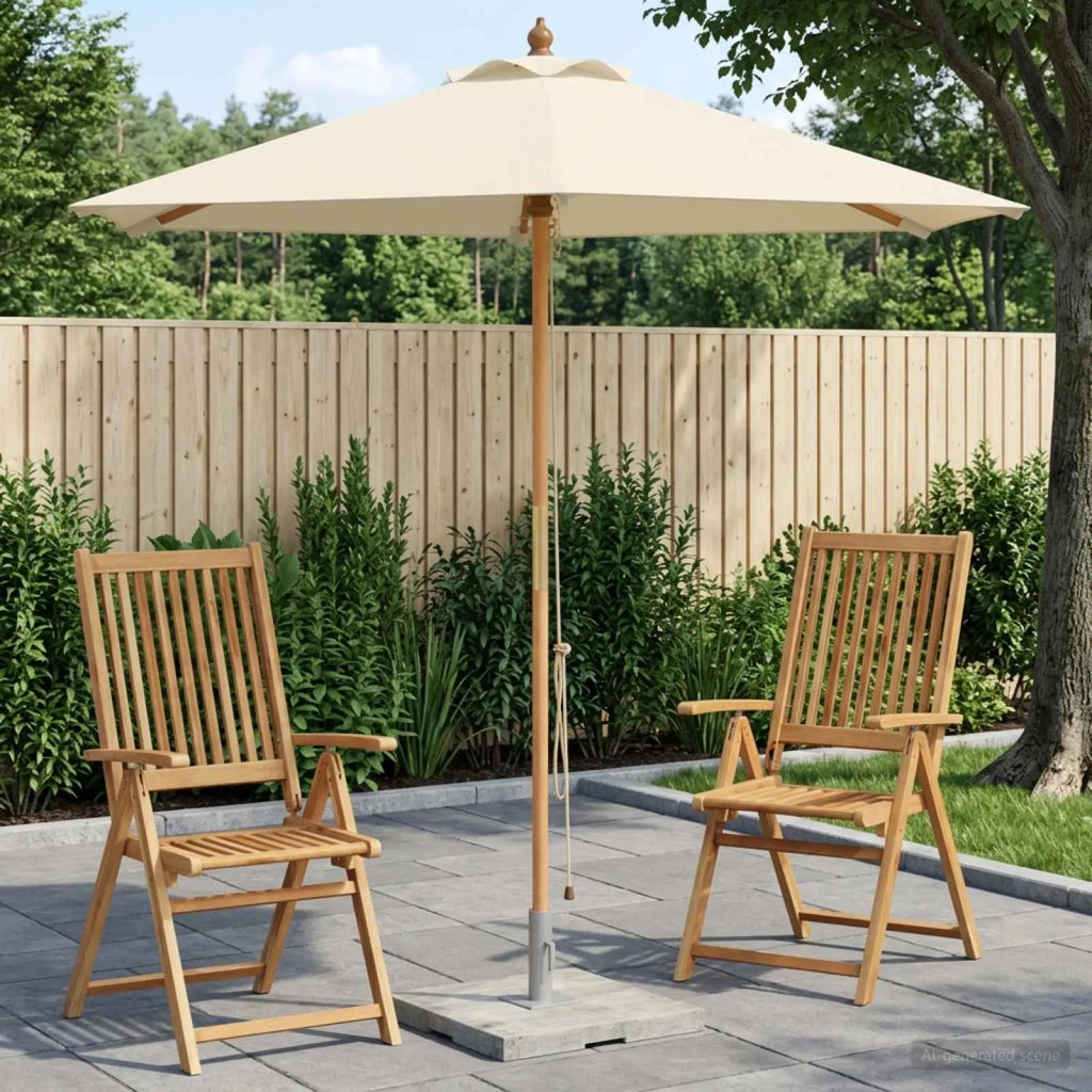 Ombrello da giardino Ø 210 x 237 cm Legno di Eucalipto Massello 42041403