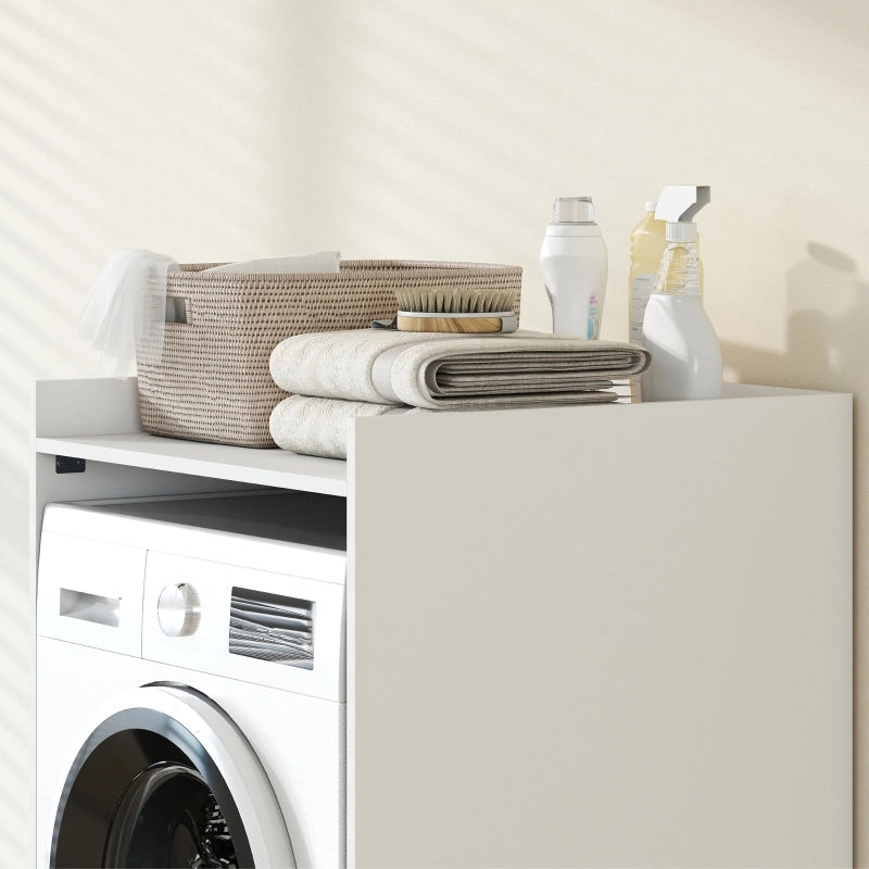 Mobile lavatrice bagno con vano inferiore e piano d’appoggio, 64 x 60 x 97,5 cm, bianco