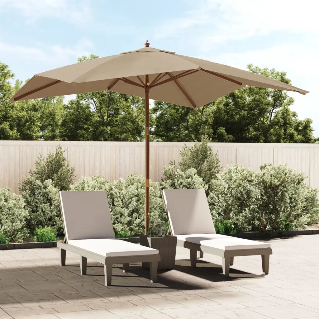 Ombrellone da Giardino con Palo in Legno Tortora 300x300x273 cmcod mxl 121020