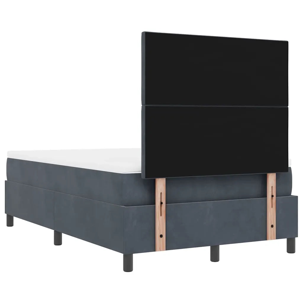 Letto a molle con testiera Grigio scuro 200 x 120 cm Velluto 3344571