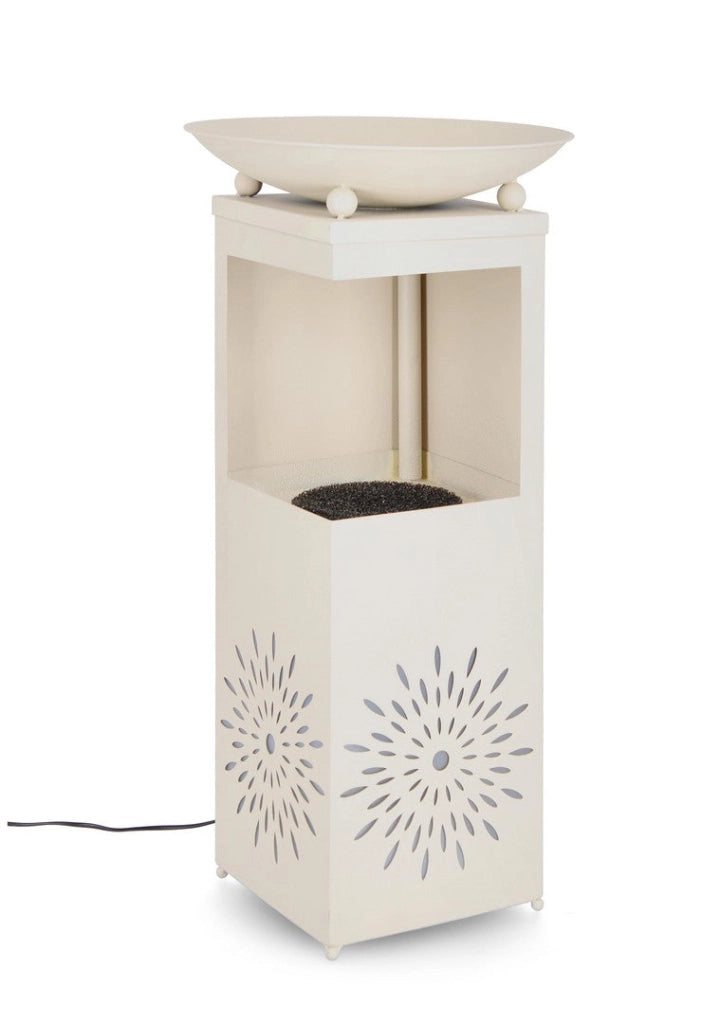 Fontana con Led 40,5x40,5x78 cm in Metallo Yuki Beige