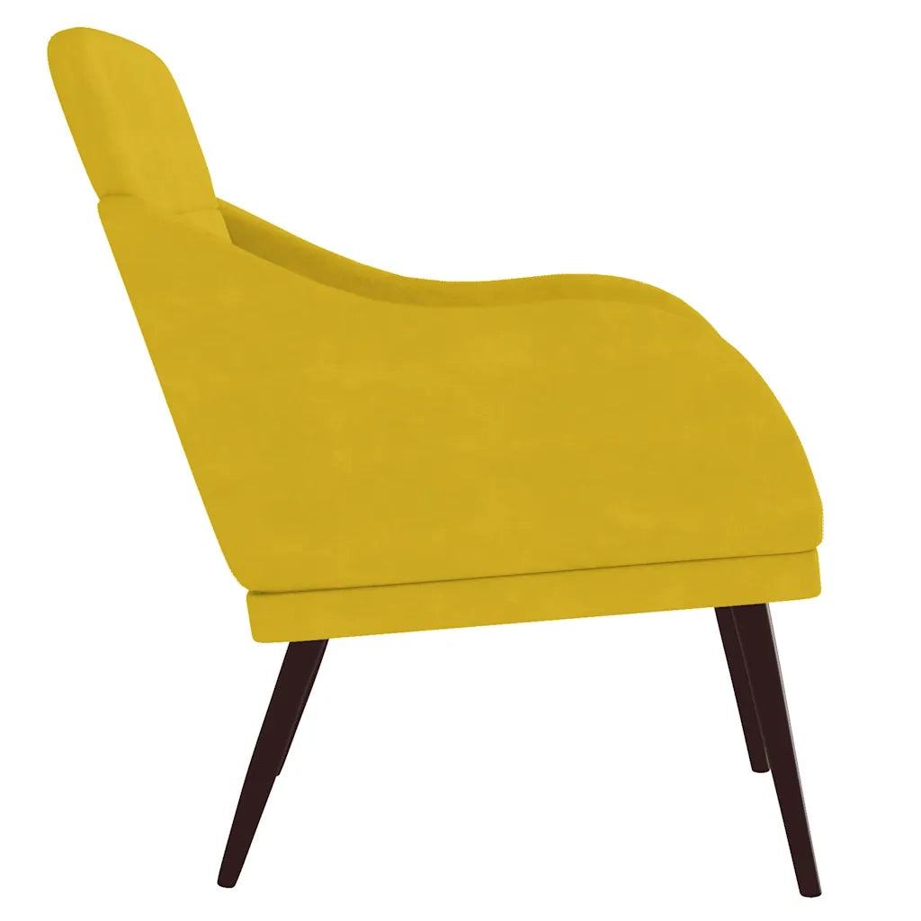 Poltrona Gialla 63x76x80 cm Velluto cod mxl 14574