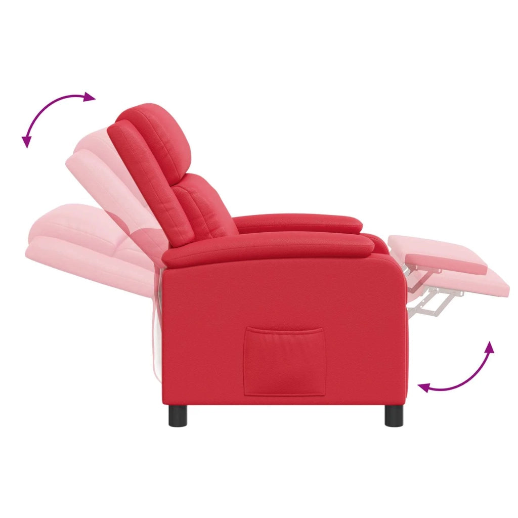 Divano Sedia-Poltrona Massaggiante Rosso Similpelle 365844