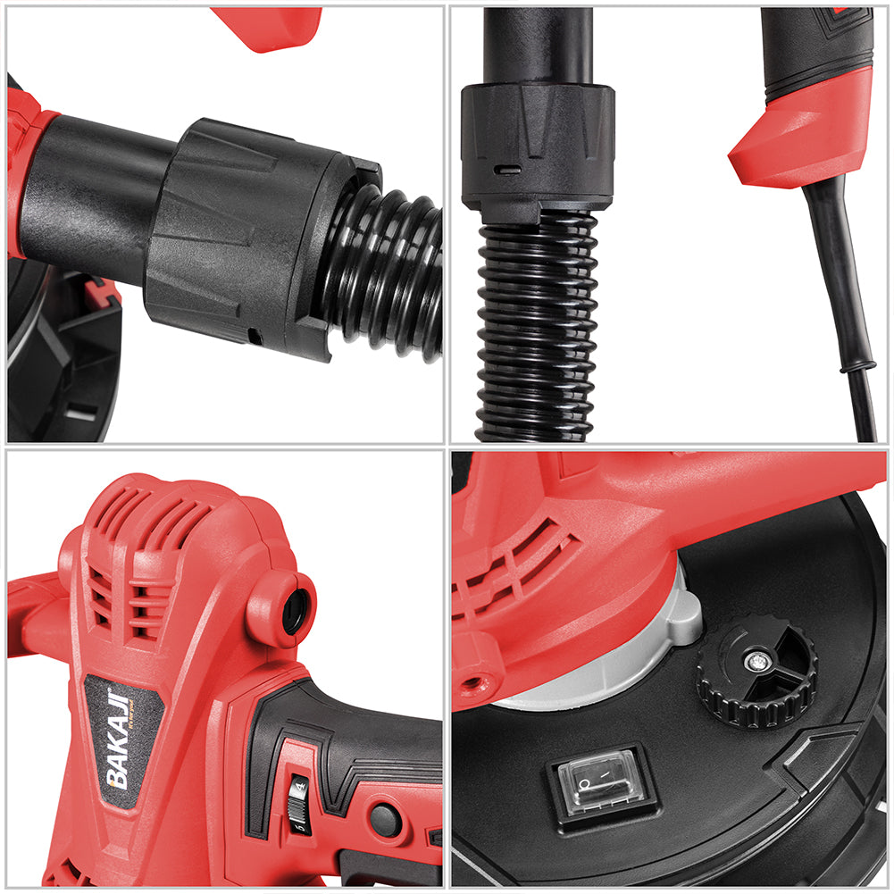 Levigatrice per Muro e Soffitto 1280W Pieghevole Aspirazione Automatica con Sacchetto e Luce LED