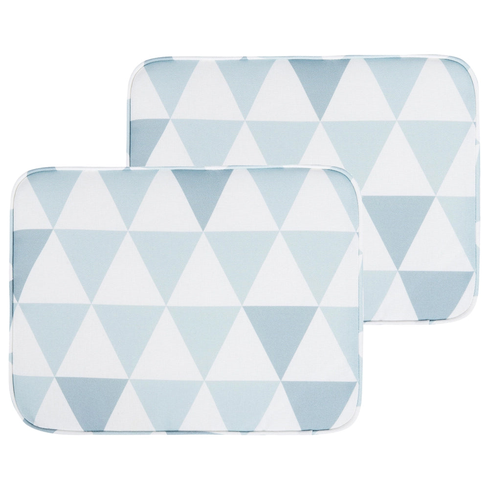 Set di 2 cuscini per sedili da esterno blu con motivo geometrico legato con corde resistenti ai raggi UV