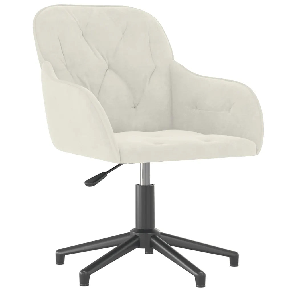Sedia da Ufficio Girevole Crema in Velluto 344865