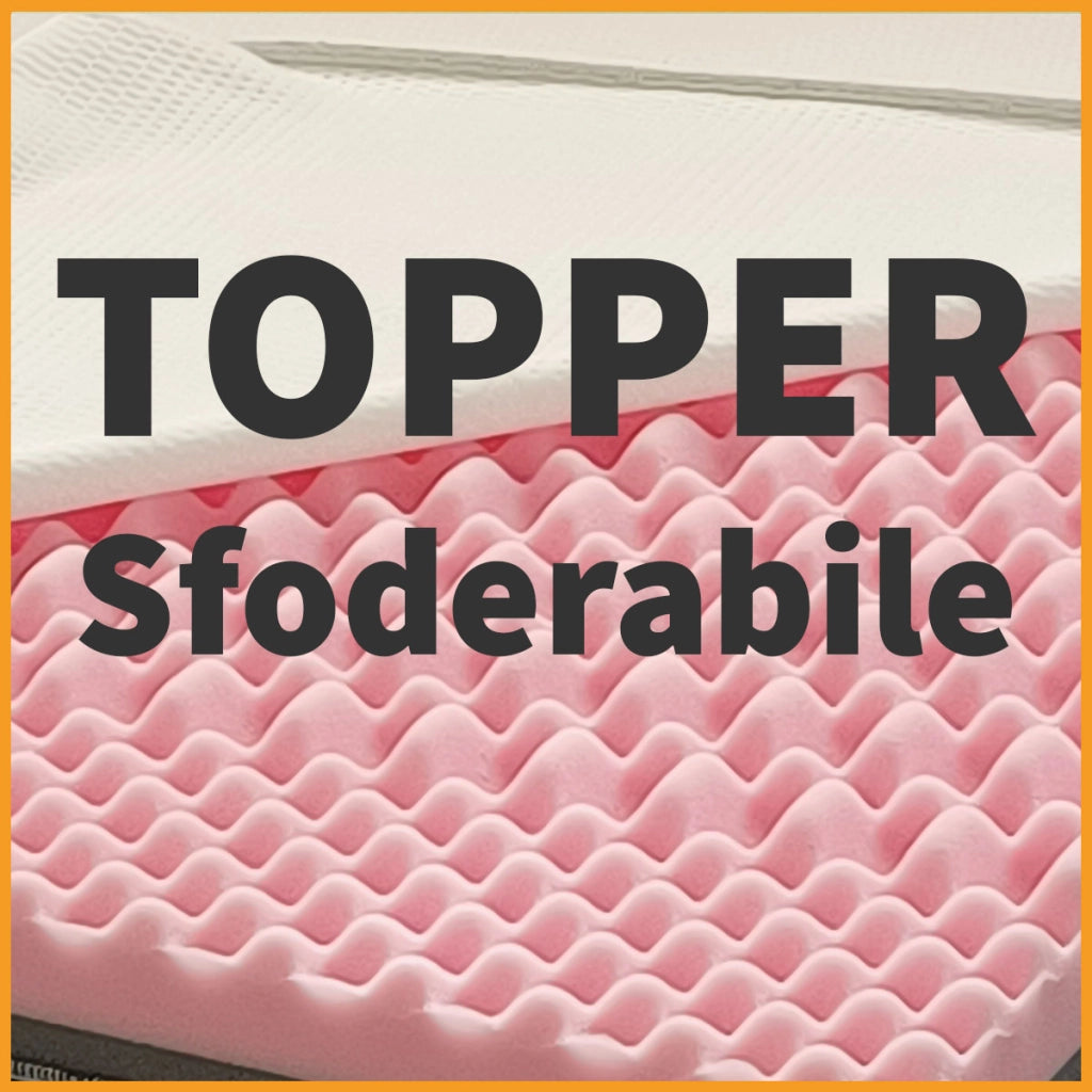 Topper MEMORY + Topper RIGIDO ORTOPEDICO ALTO 6 cm | TOPPER MEMORY e RIGIDO Piazza e mezzo 130X190 Cm | Materasso con tessuto SFODERABILE | Topper doppia rigiditï¿½ - MOD. FOX H6