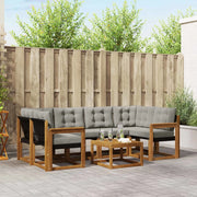 Set di divani da esterno 7 pcs Grigio Naturale e Chiaro