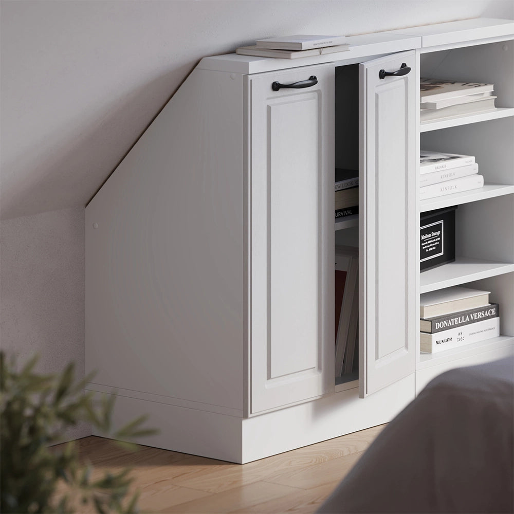 Mobile sottotetto Rion Bianco rustico/Bianco con 2 porte Vicco