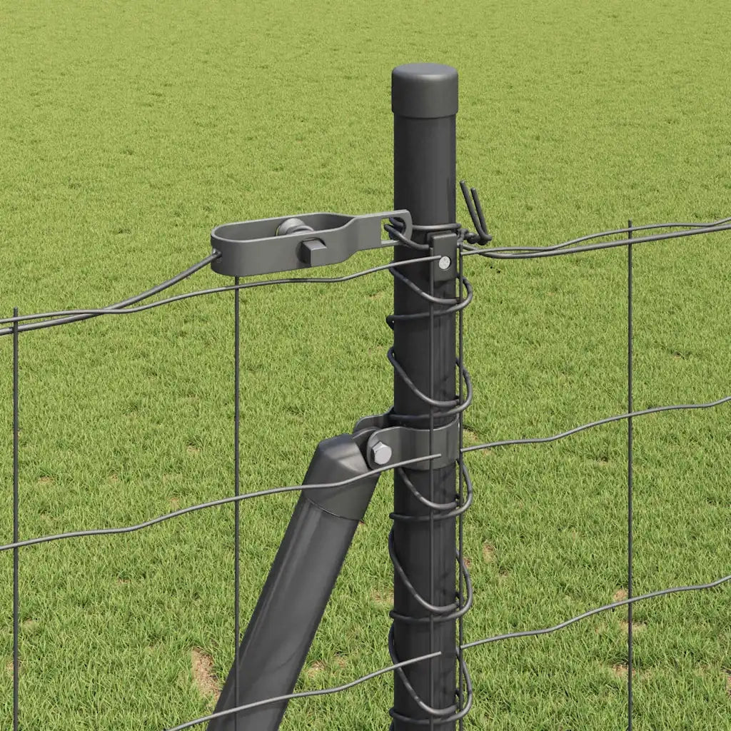 Recinzione da Giardino | Recinzione con Posto Grigio 1,4 x 10 m Acciaio e PVC