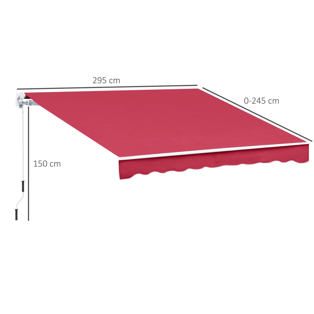 Tenda da Sole Avvolgibile ¨C zephmum ¨C Alluminio Poliestere 295x245cm Rosso Scuro